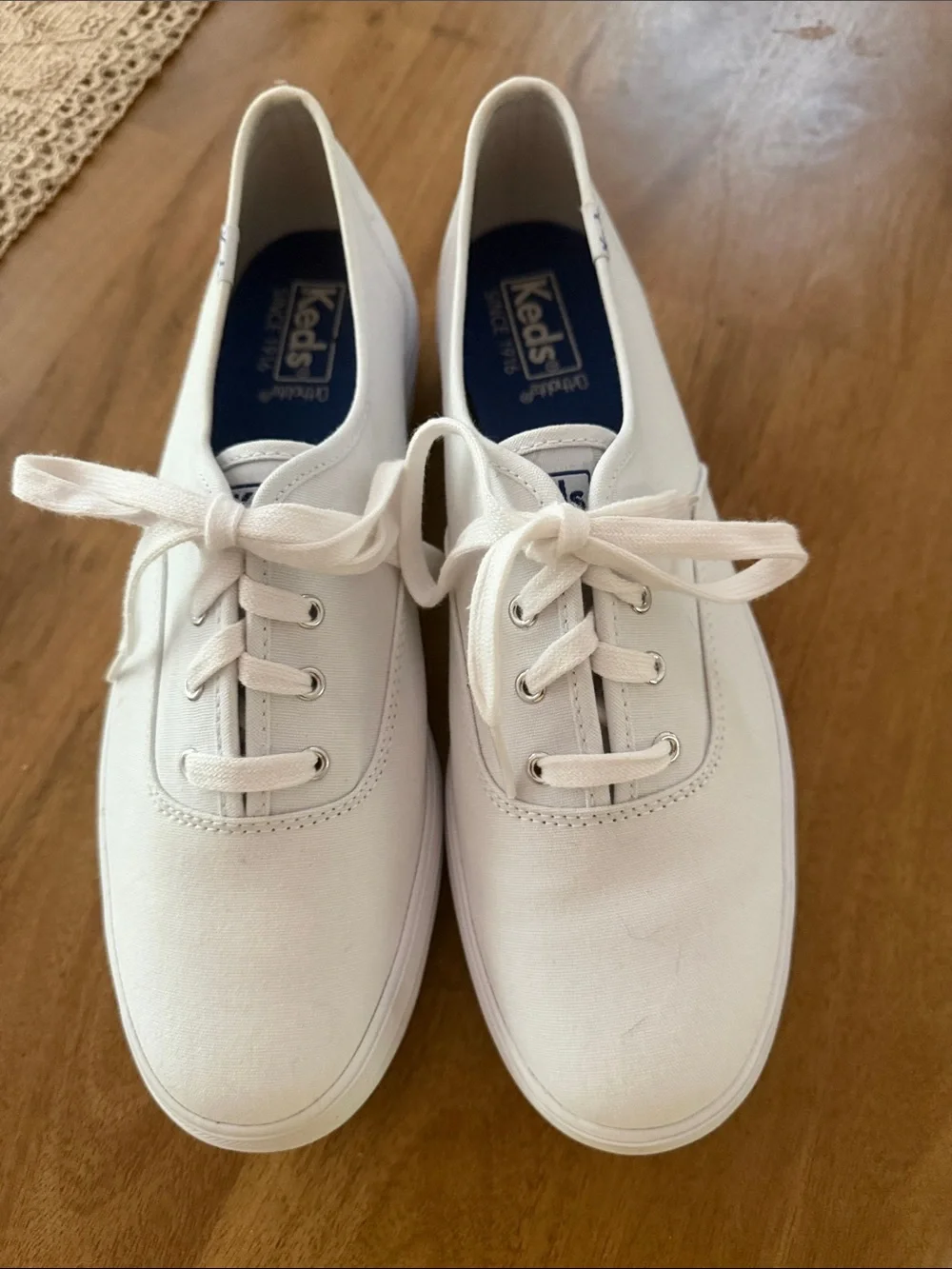 Keds White Low-Top Canvas Platform Sneakers